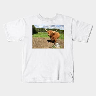 Scottish Highland Cattle Cow 2408 Kids T-Shirt